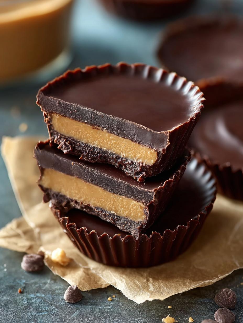 Decadent Dark Chocolate Peanut Butter Cups in 4 Ingredients - Dark Chocolate Peanut Butter - main visual representation