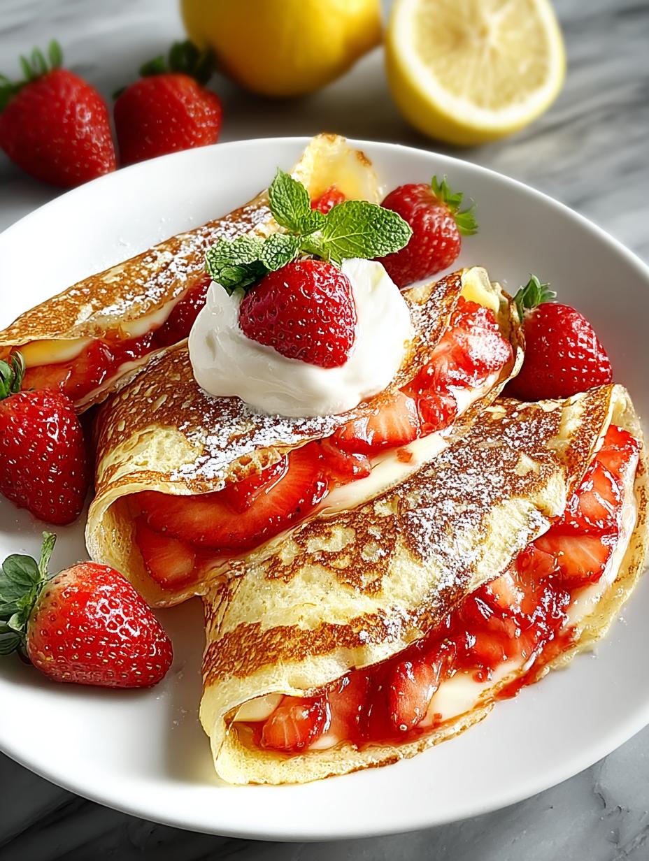 Delightful Lemon Strawberry Crepes