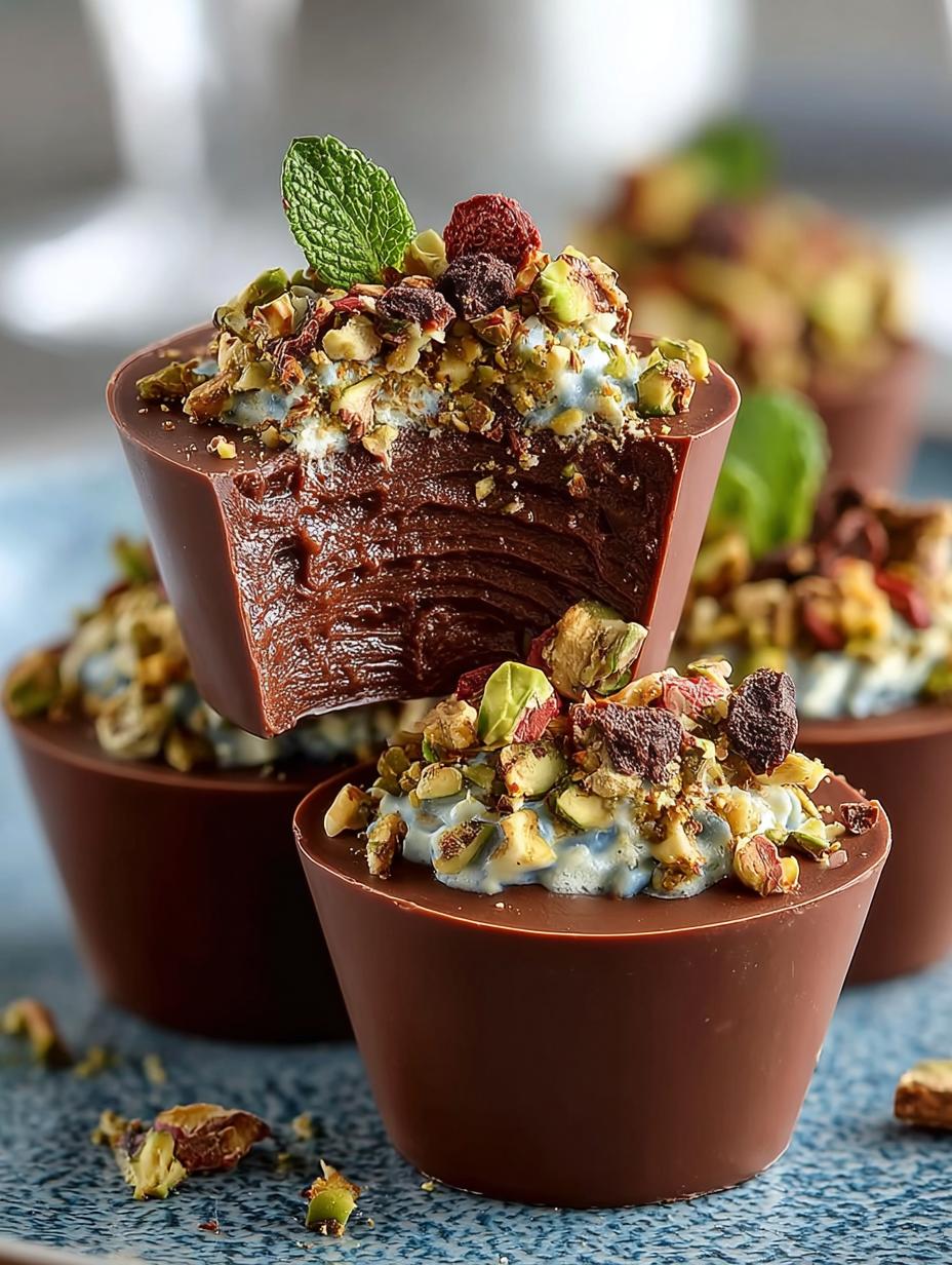 Dubai Chocolate Cups Filled with Crunchy Pistachio Delight - Dubai Chocolate Cups Filled - additional detail