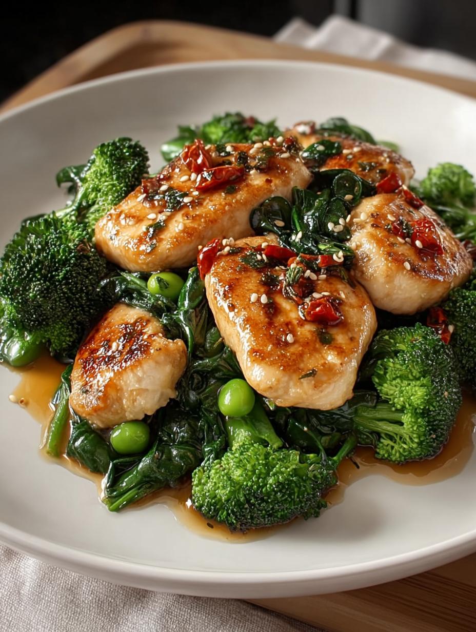 Garlic Chicken Broccoli Spinach
