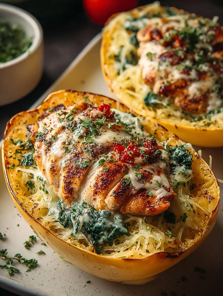 Garlic Chicken Spaghetti Squash