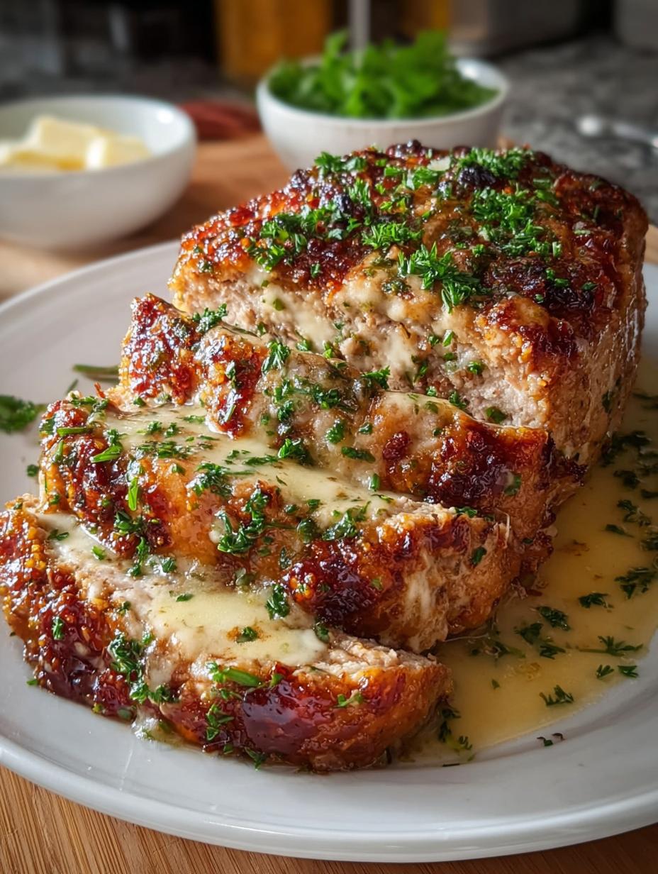 Garlic Parmesan Chicken Meatloaf
