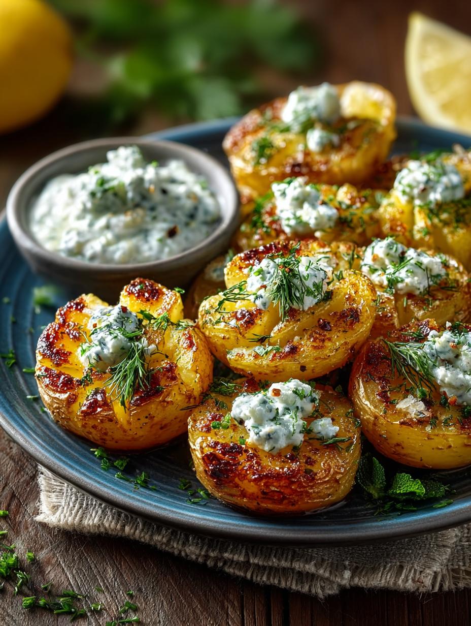 Golden Smashed Potatoes with