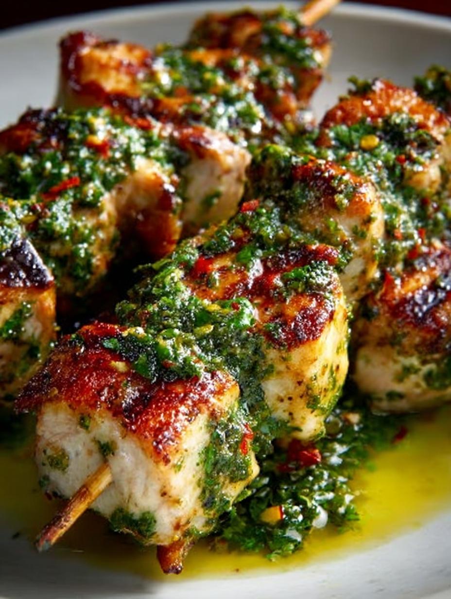 Grilled Chimichurri Chicken Skewers: Zesty and Delicious Recipe - Grilled Chimichurri Chicken Skewers - main visual representation