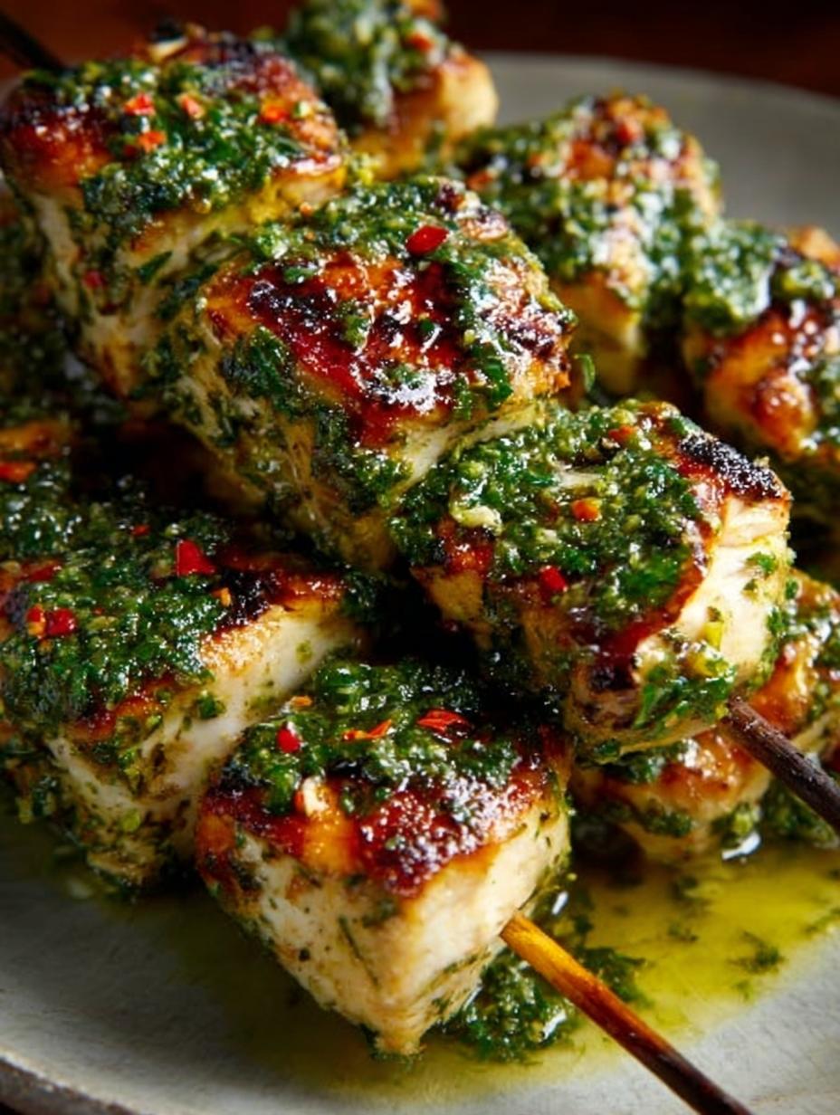 Grilled Chimichurri Chicken Skewers: Zesty and Delicious Recipe - Grilled Chimichurri Chicken Skewers - additional detail