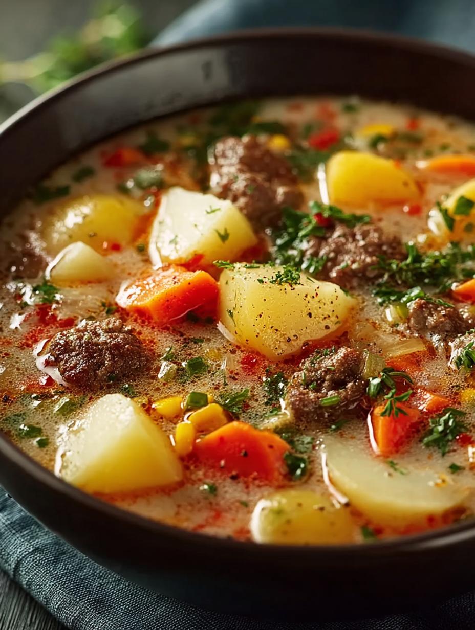 Hearty Ground Beef Potato Soup for Cozy Nights - Ground Beef Potato Soup - main visual representation
