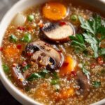 Hearty Mushroom Quinoa Soup