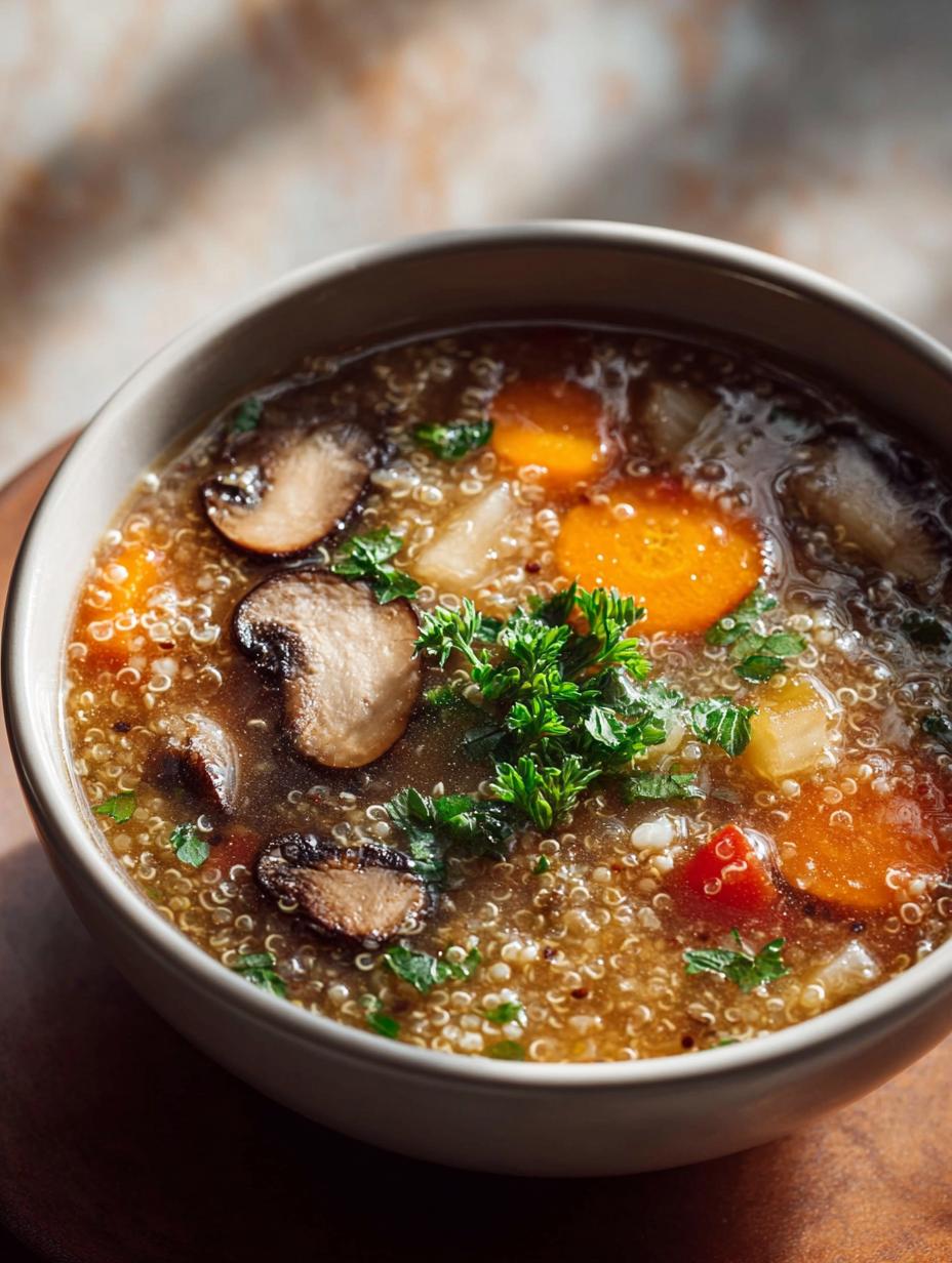 Hearty Mushroom Quinoa Soup: 5 Reasons You'll Love It - Hearty Mushroom Quinoa Soup - additional detail