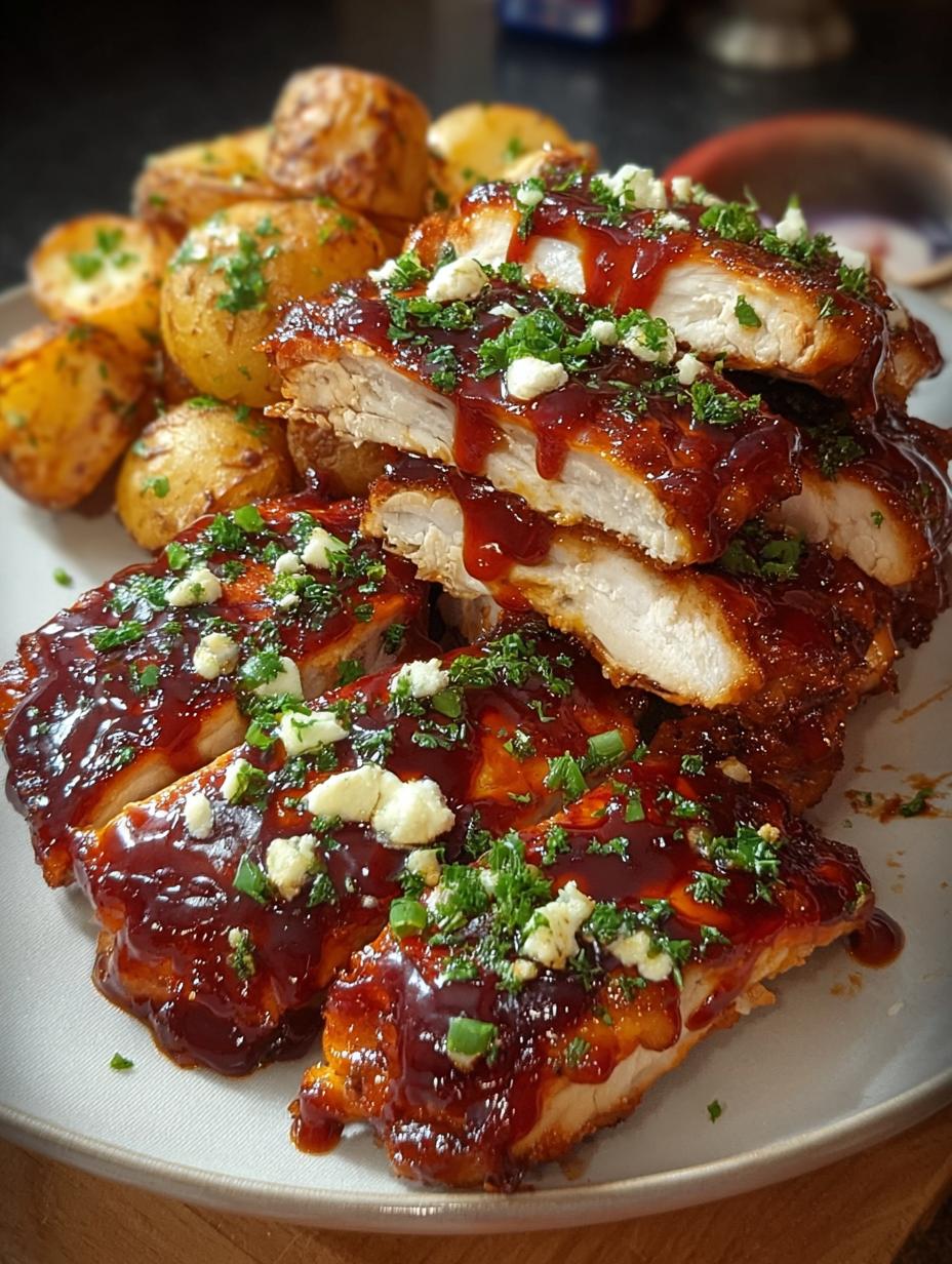 Honey BBQ Chicken Cheesy with Garlic Parmesan Potatoes - Honey Bbq Chicken Cheesy - additional detail