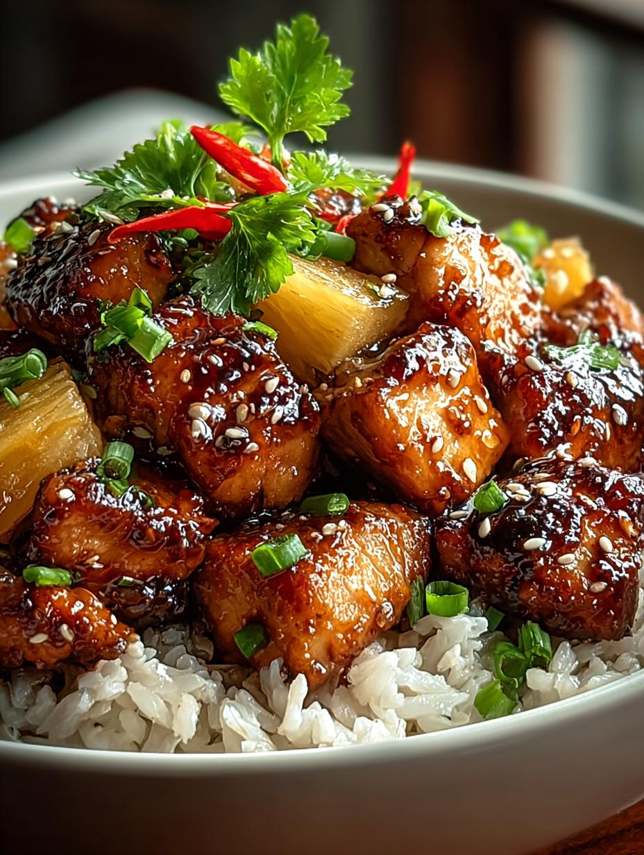 Delicious Honey Garlic Pineapple Chicken Bowl Recipe - Honey Garlic Pineapple Chicken - additional detail