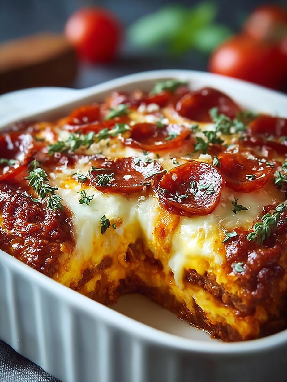 Irresistible Low Carb Pizza Casserole Ready in 30 Minutes - Low Carb Pizza Casserole - main visual representation