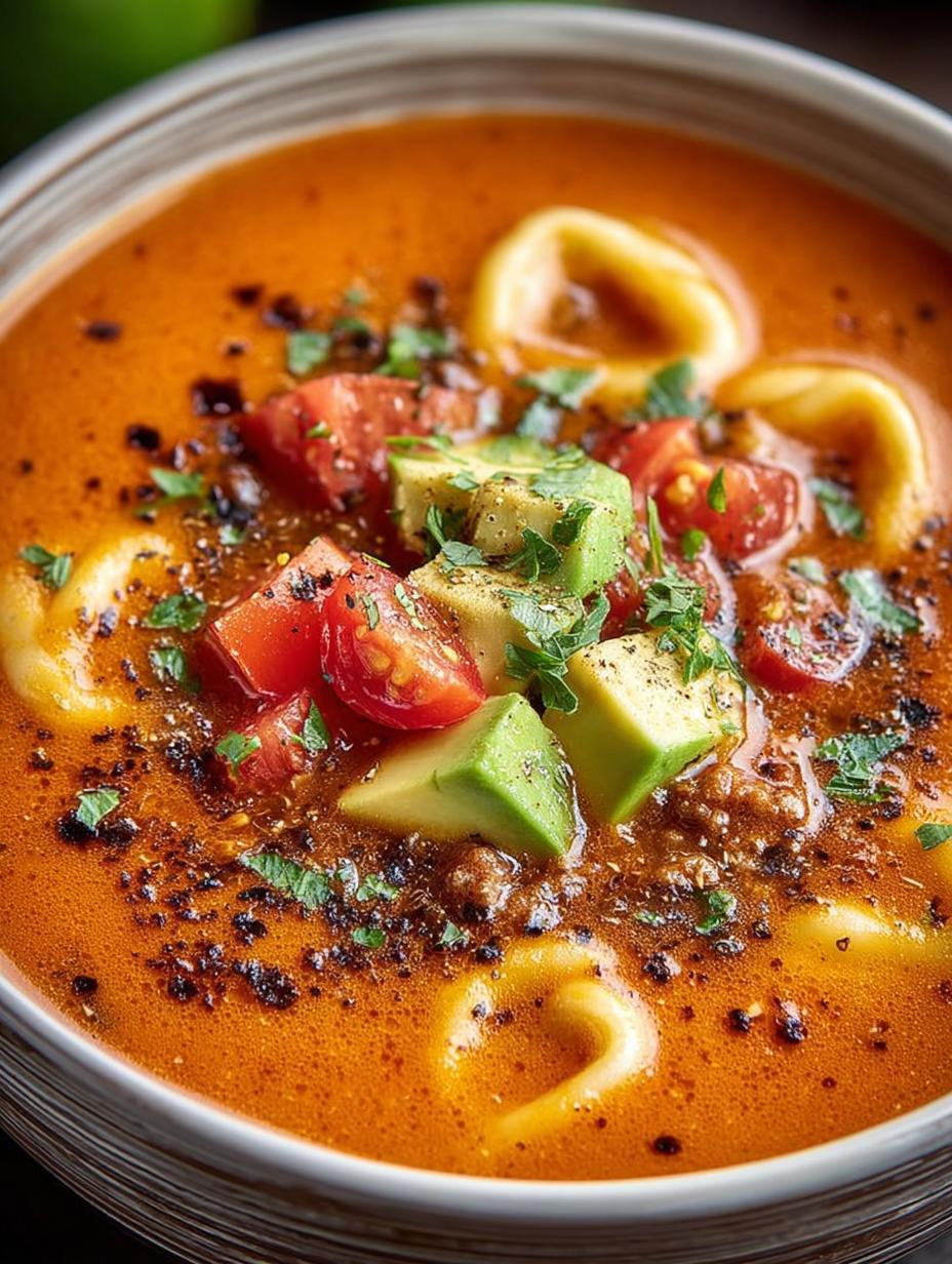 Hearty Mexican Tomato Soup with Ground Beef and Cheese - Mexican Tomato Soup with - main visual representation