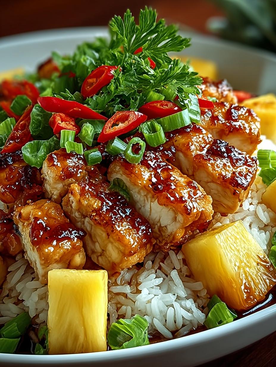 Pineapple Chicken Rice Tropical: 5 Flavorful Variations 4 Delicious Pineapple Chicken Rice Tropical served in a bowl with vibrant colors