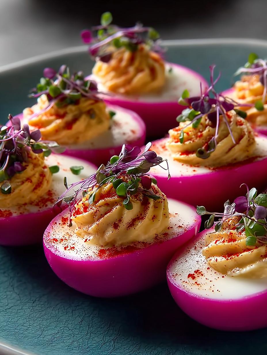 Pink Deviled Eggs: 12 Festive Ideas to Delight Guests - Pink Deviled Eggs - additional detail