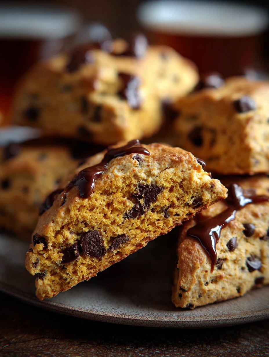 Delicious Pumpkin Chocolate Chip Scones for Fall - Pumpkin Chocolate Chip Scones - main visual representation