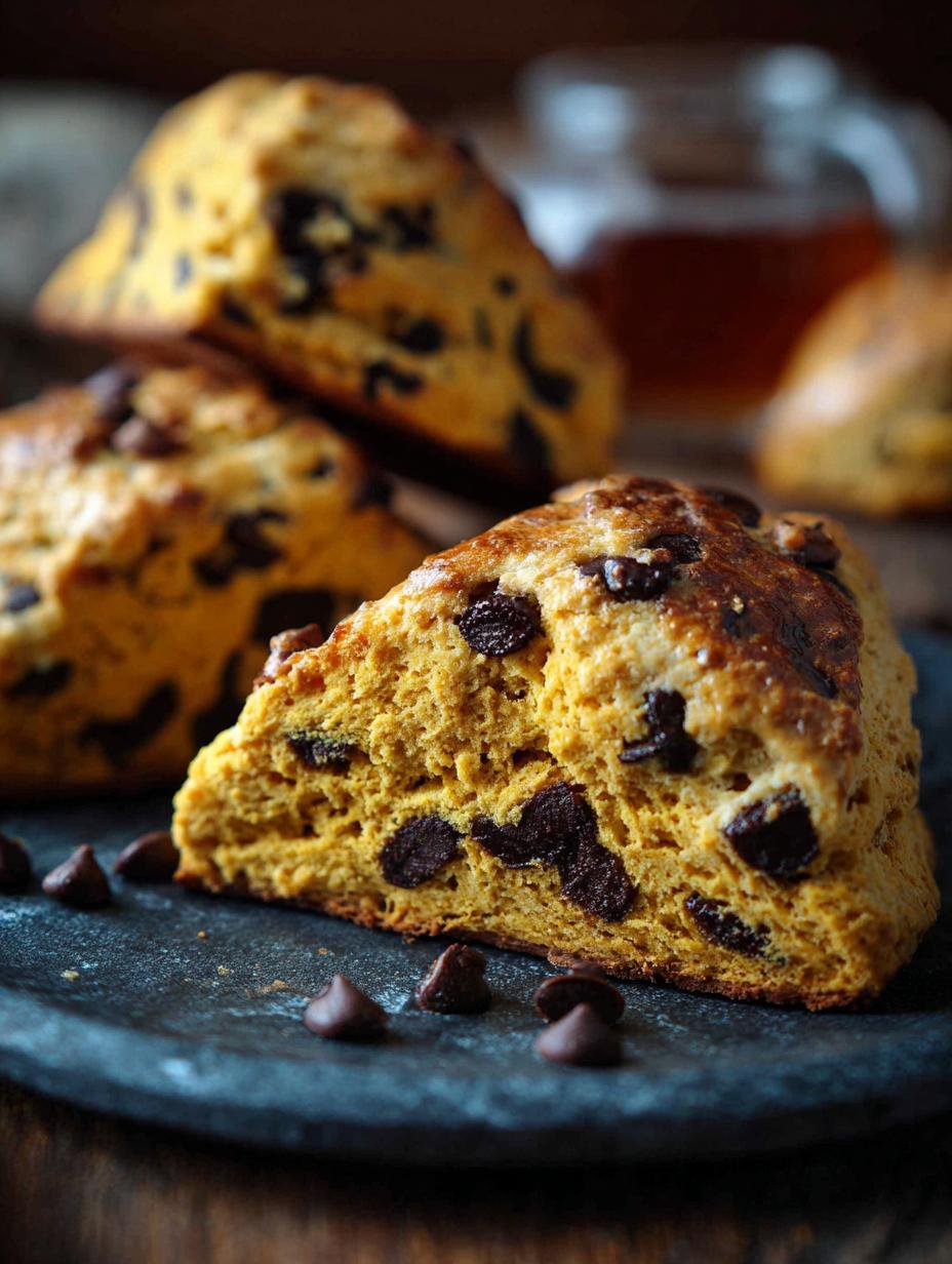 Delicious Pumpkin Chocolate Chip Scones for Fall - Pumpkin Chocolate Chip Scones - additional detail