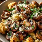 Sauteed Mushrooms Cauliflower Crumbles