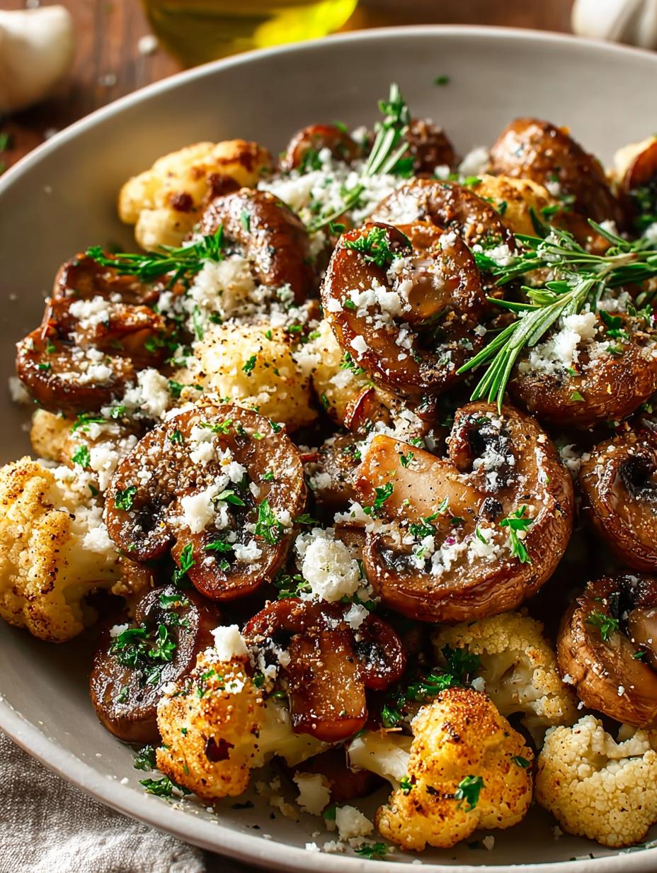 Sauteed Mushrooms Cauliflower Crumbles