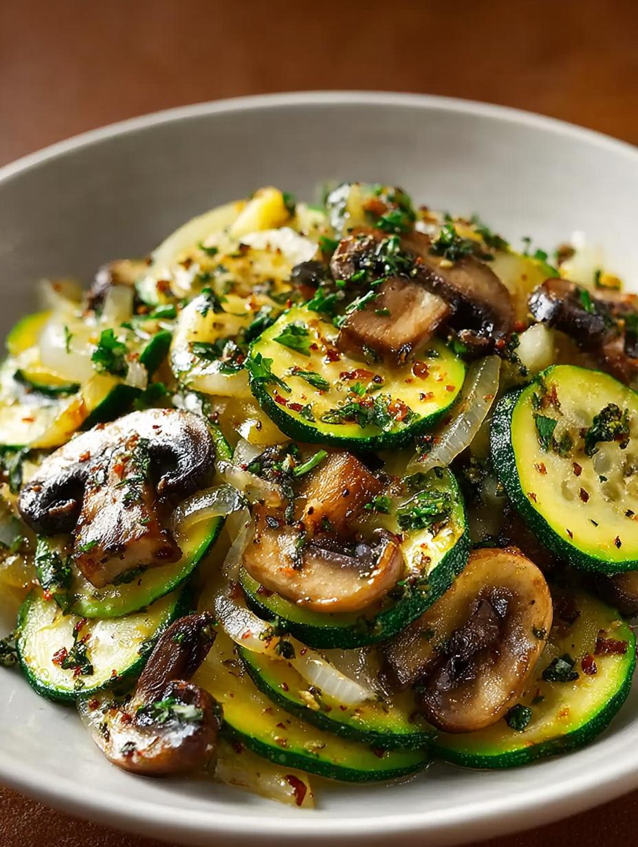 Sauteed Zucchini Mushrooms Onions