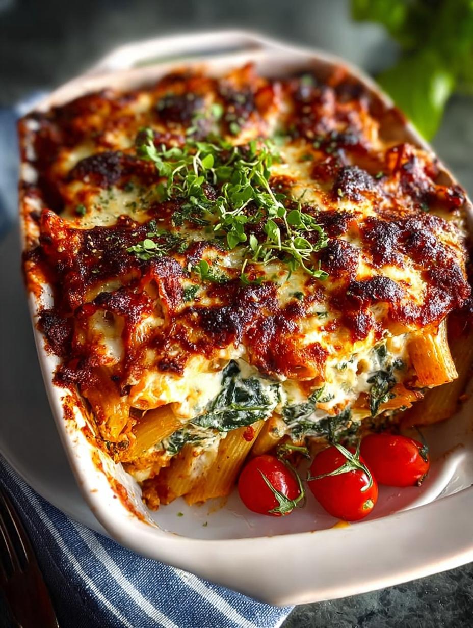 Spinach Ricotta Pasta Bake