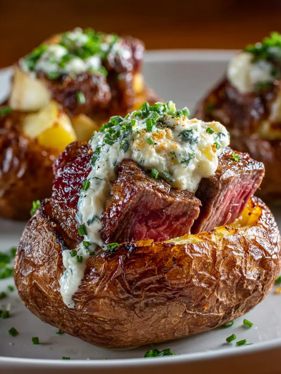 Steak Stuffed Baked Potatoes