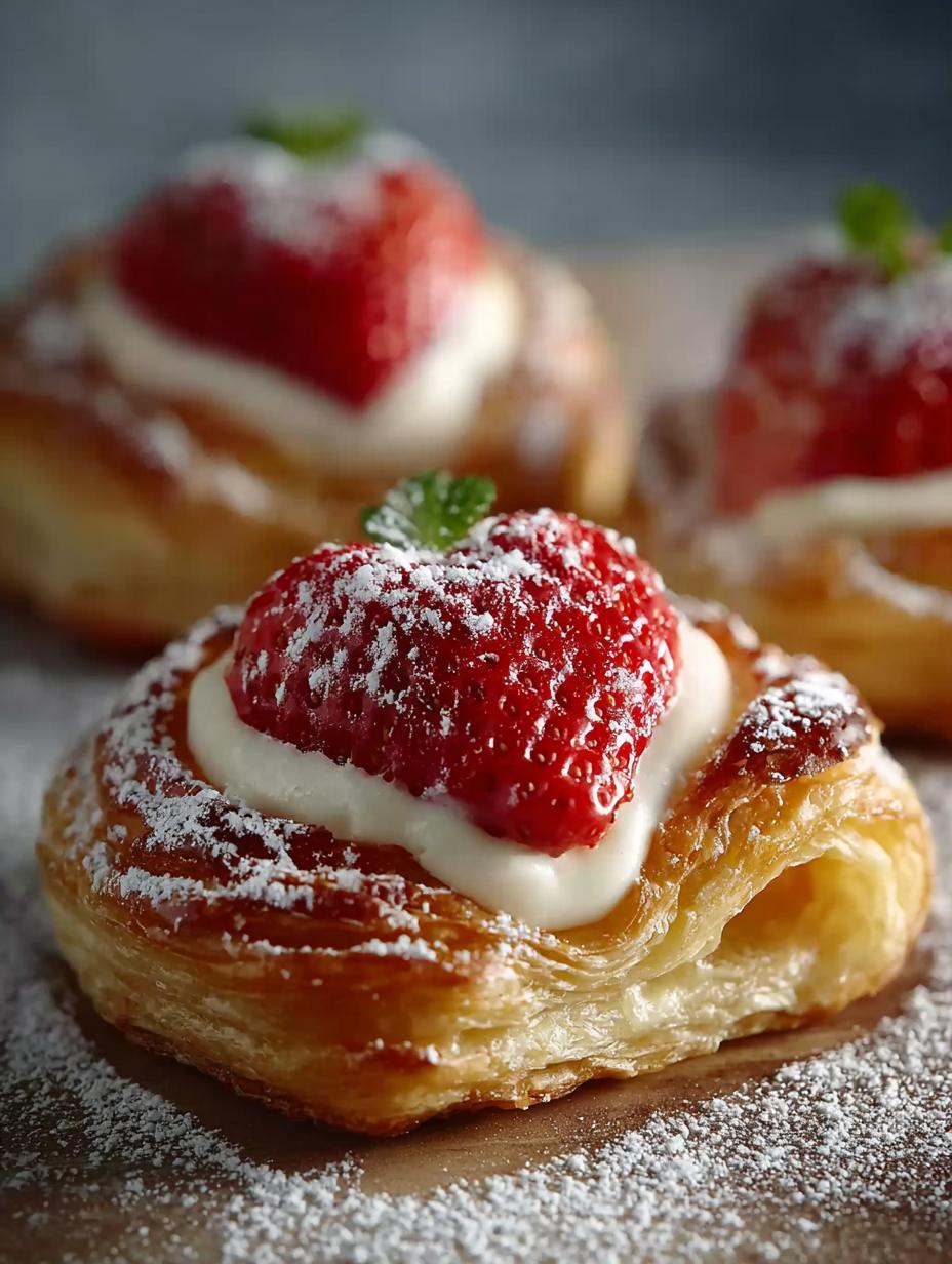 Delicious Strawberry Puff Pastry Danishes Recipe - Strawberry Puff Pastry Danishes - additional detail