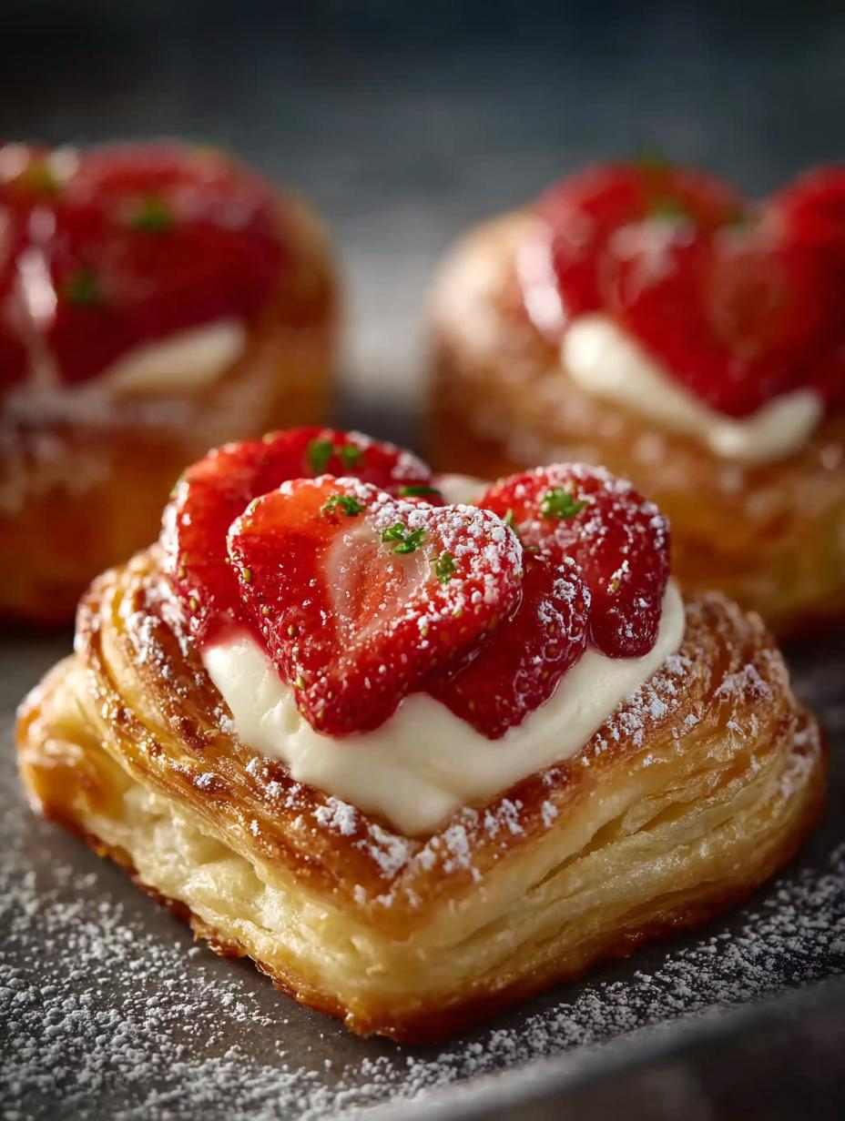 Strawberry Puff Pastry Danishes