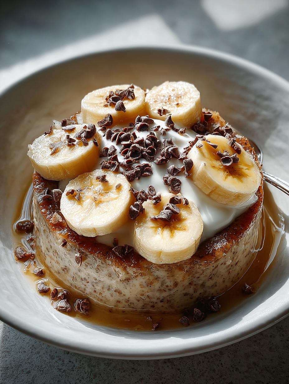 Irresistible Banana Bread Pancake Bowls served warm with toppings