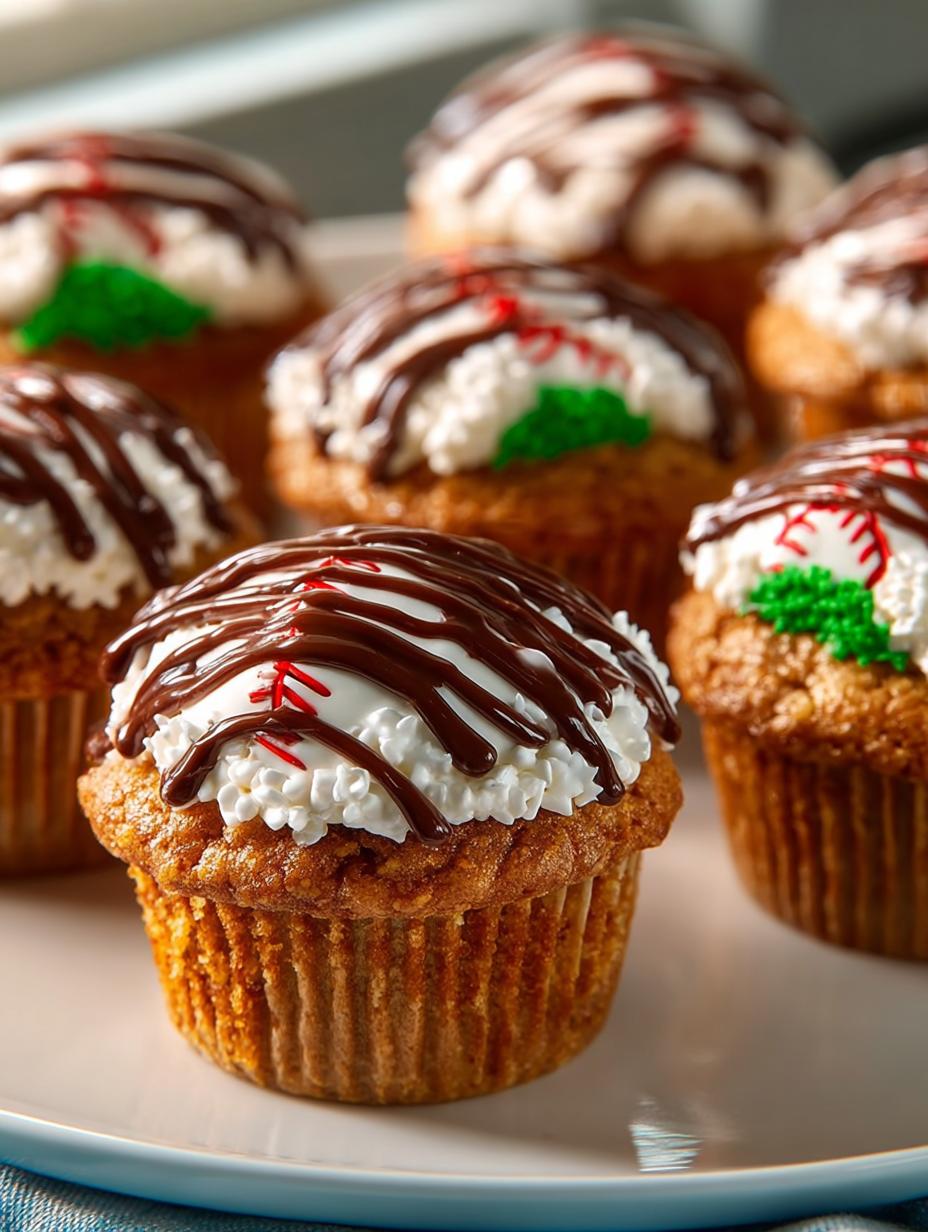 Baseball Cupcakes: 5 Fun Ideas for Your Party - Baseball Cupcakes - additional detail