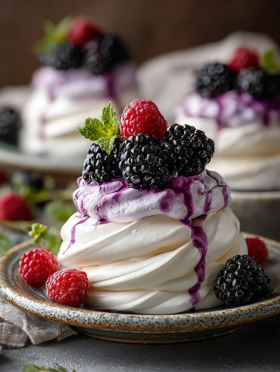 Blackberry Pavlovas