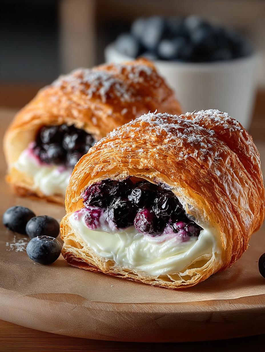 Blueberry Cheesecake Croissant Bombs