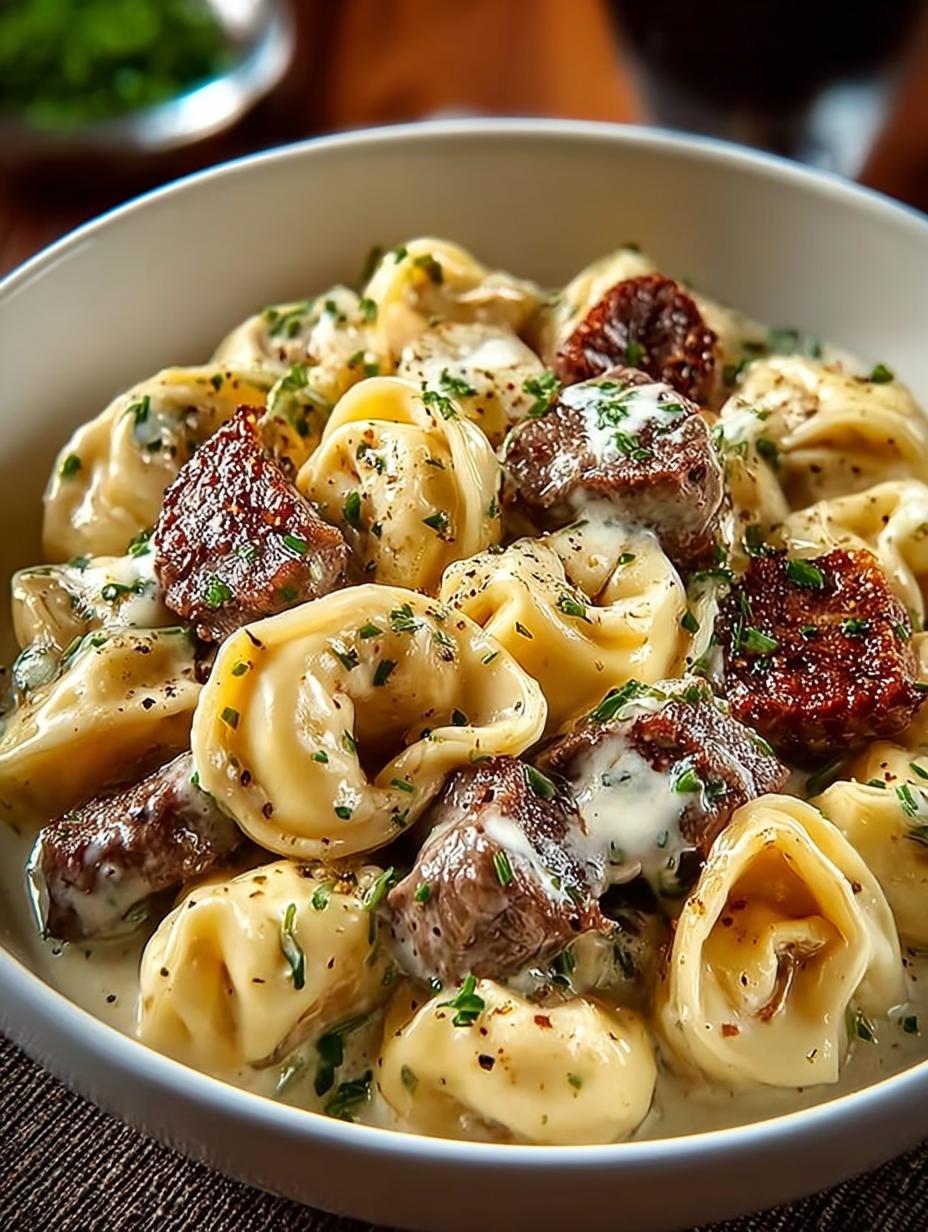 Cheesesteak Tortellini Creamy Comfort in 30 Minutes - Cheesesteak Tortellini Creamy Comfort - main visual representation