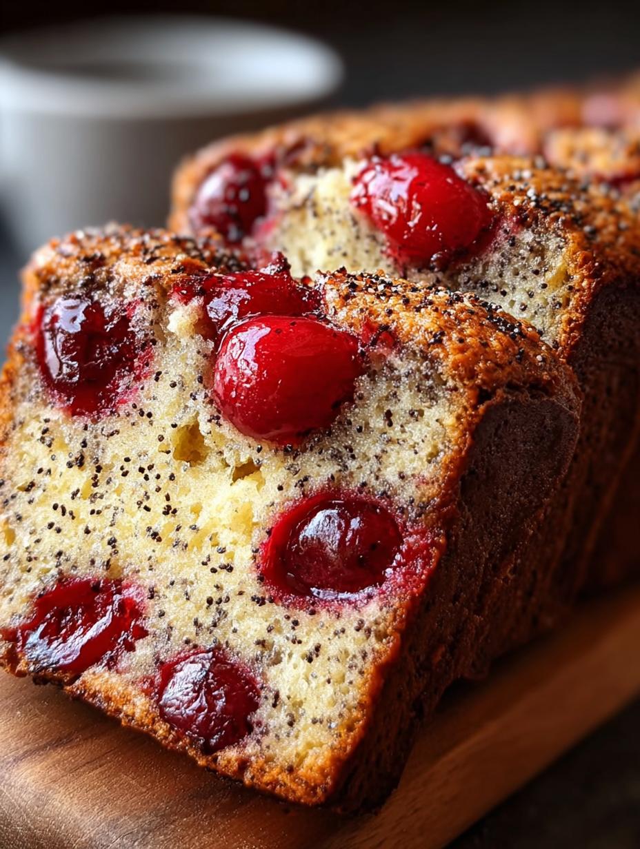 Cherry Almond Poppyseed Bread