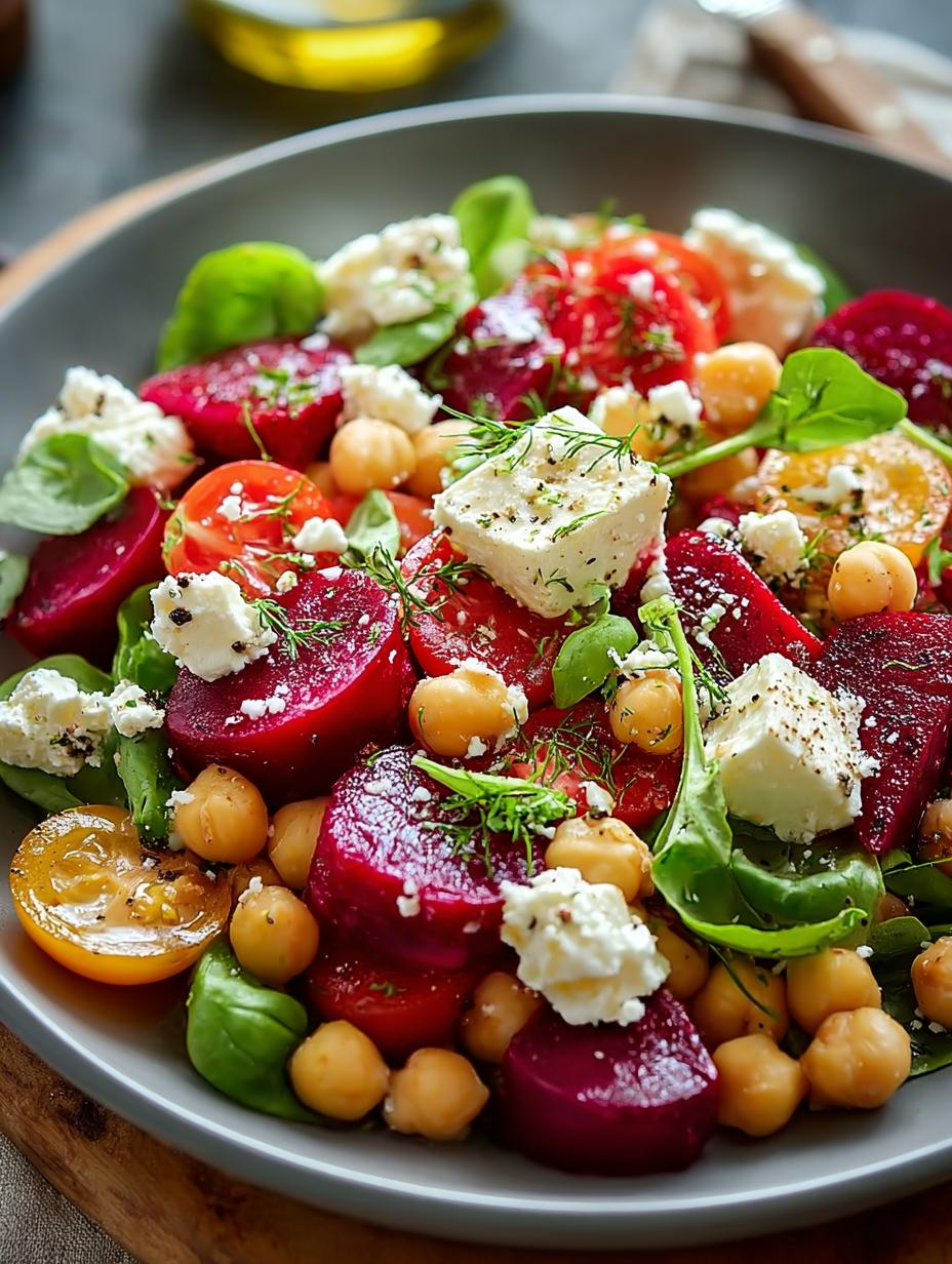Chickpea Beet Feta Salad