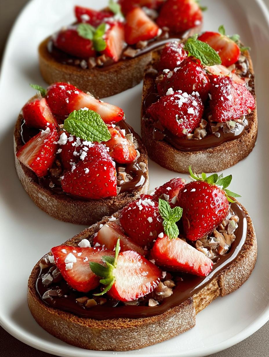 Chocolate Strawberry Bruschetta: 5 Sweet Delights - Chocolate Strawberry Bruschetta Sweet - main visual representation