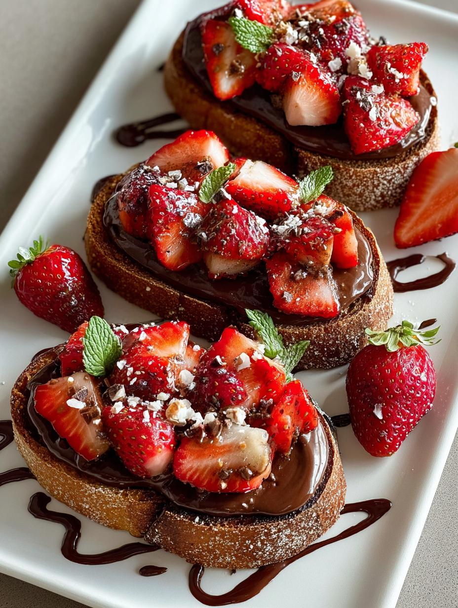 Chocolate Strawberry Bruschetta Sweet