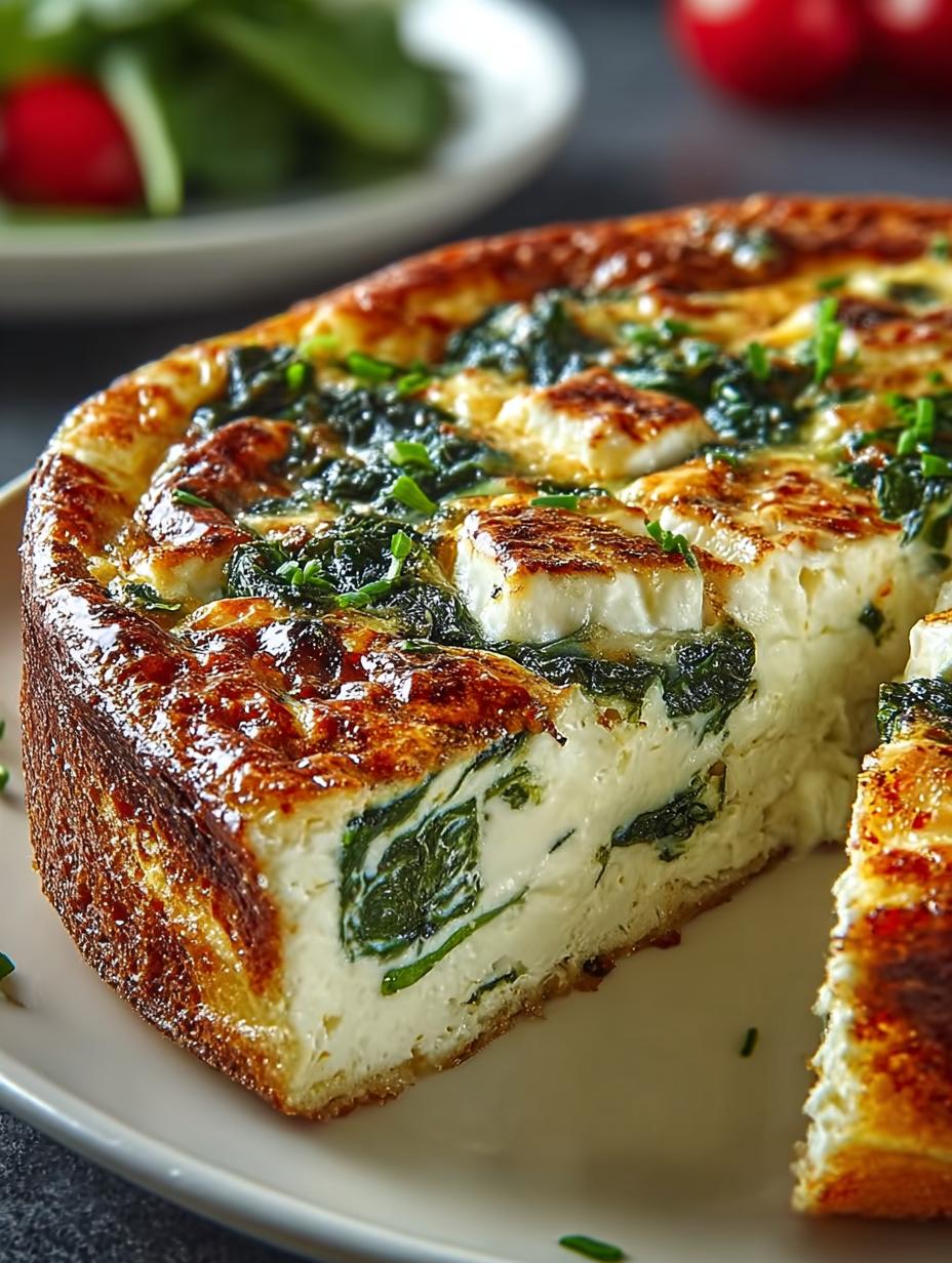 Cottage Cheese Spinach Crustless Blissful Bake - Cottage Cheese Spinach Crustless - main visual representation
