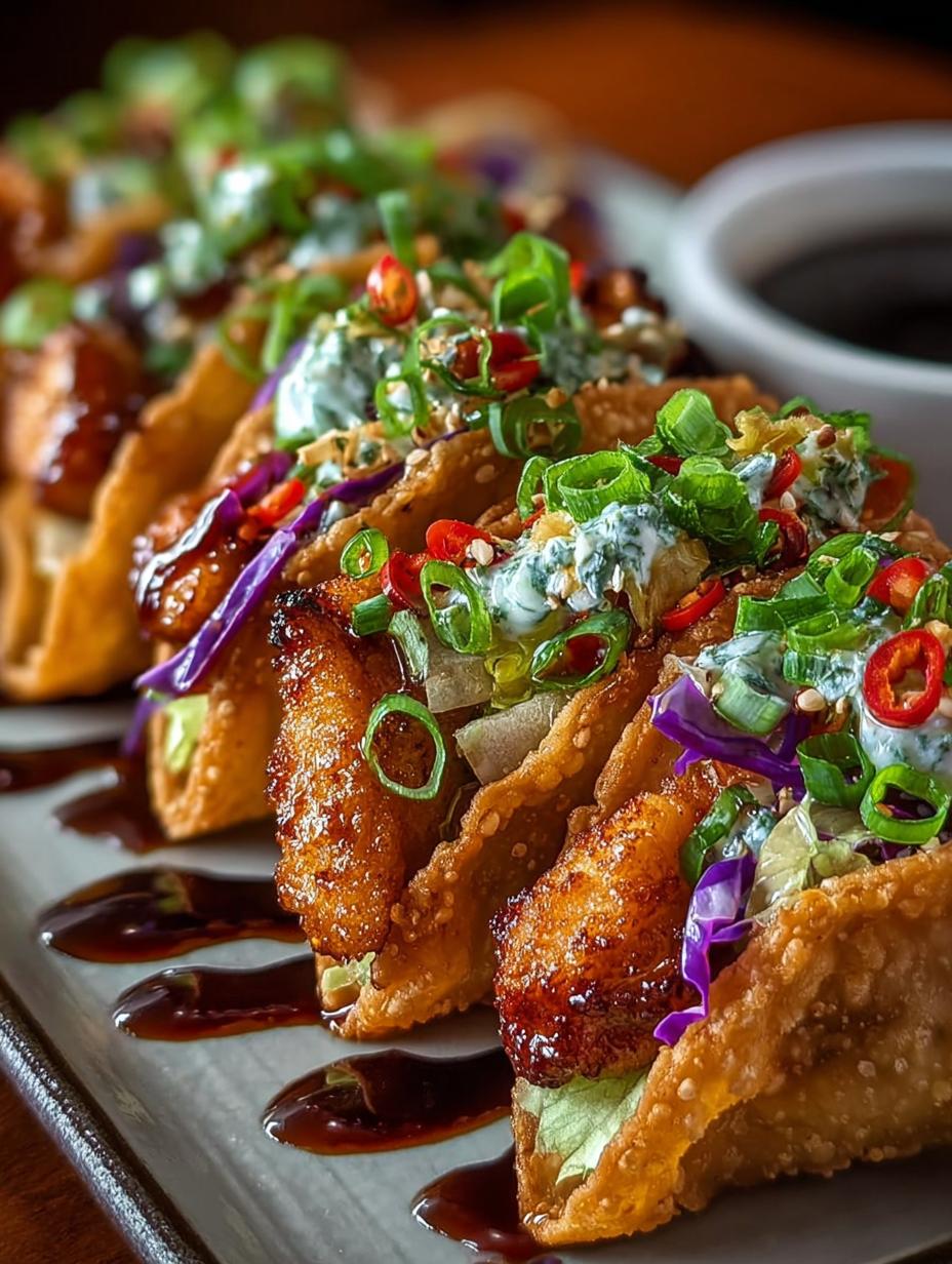Crispy Chicken Wonton Tacos