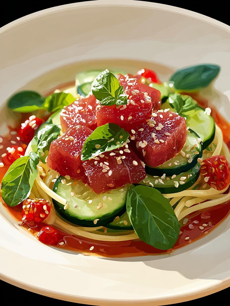 Fresh Tuna Cucumber Salad