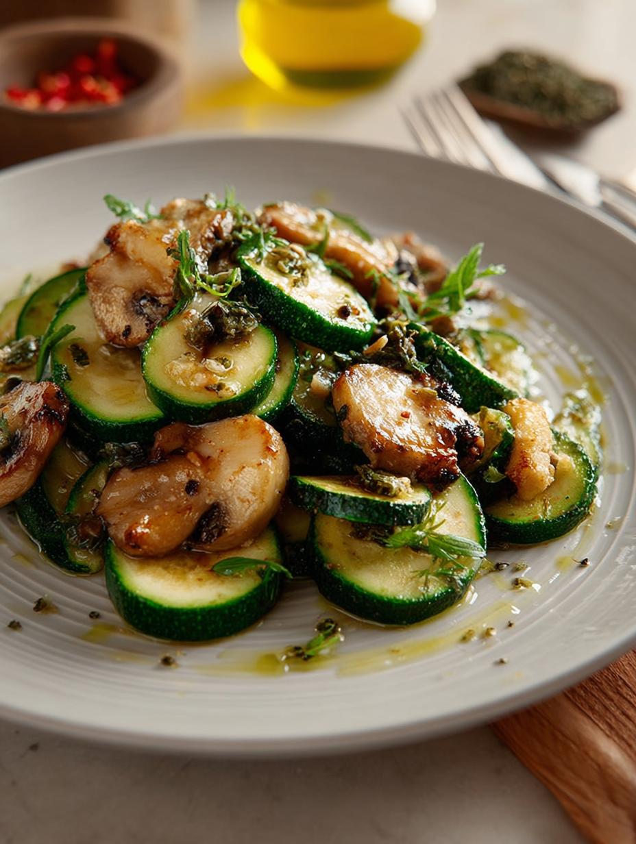 Miso Zucchini Mushrooms