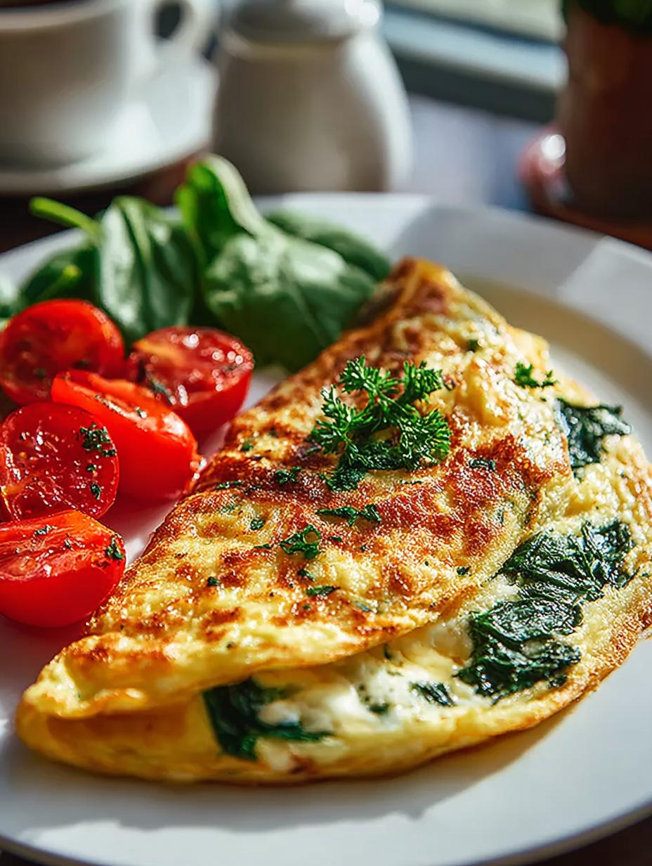 Omelette with Spinach Cheese: 5 Simple Steps - Omelette with Spinach Cheese - main visual representation