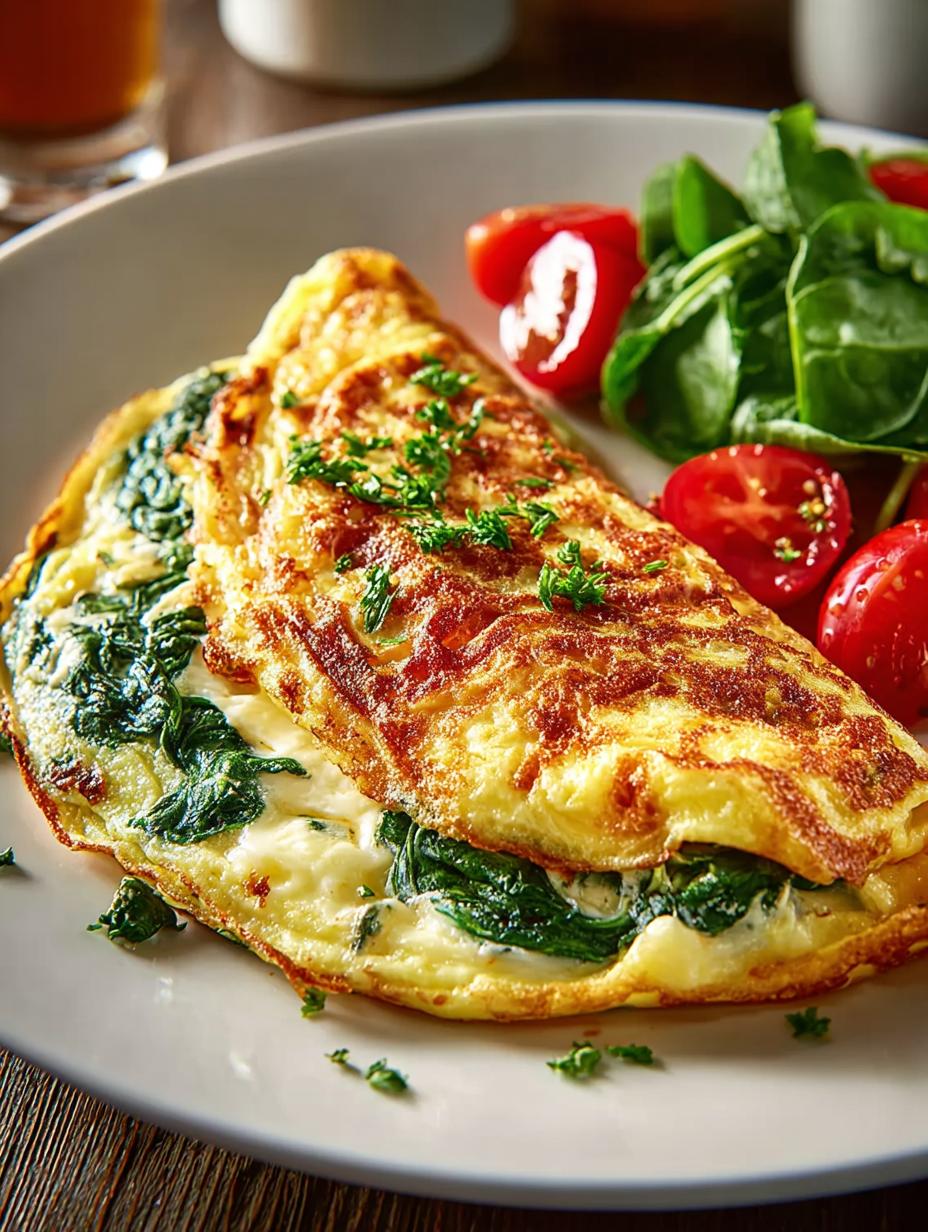 Omelette with Spinach Cheese: 5 Simple Steps - Omelette with Spinach Cheese - additional detail