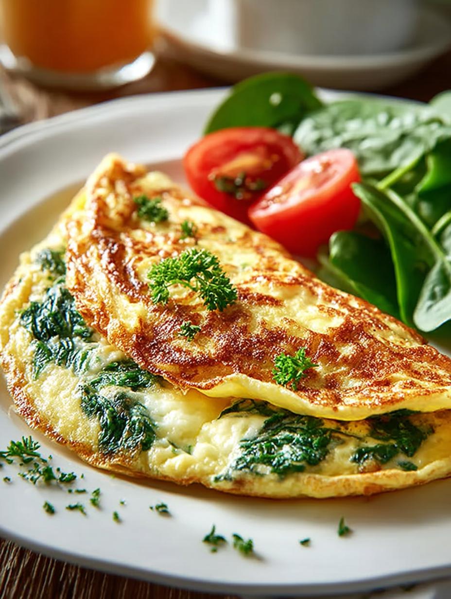 Omelette with Spinach Cheese