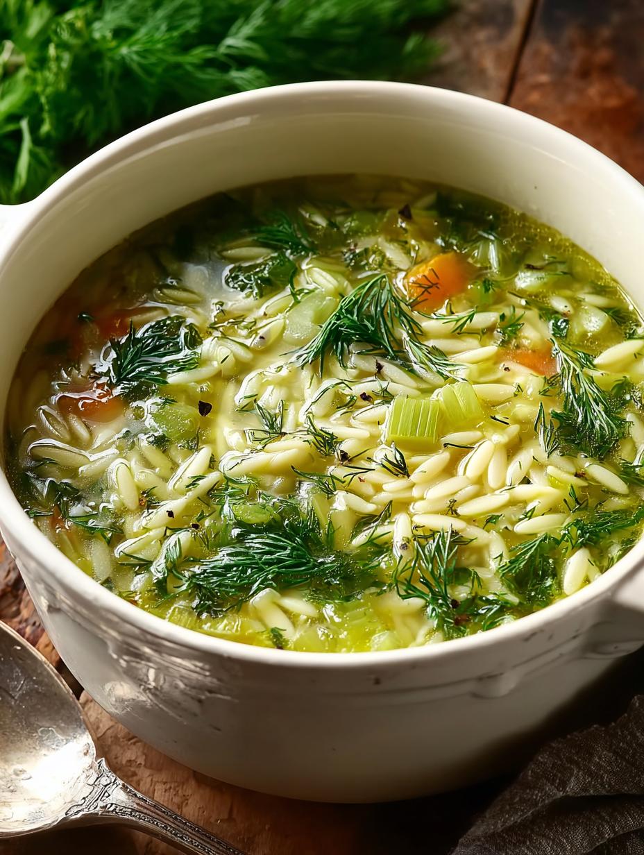 Orzo Leek Dill Soup