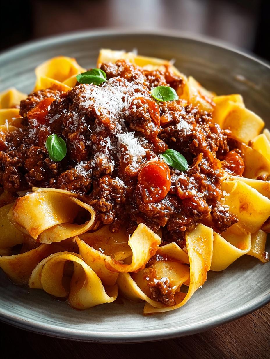 Pappardelle Bolognese Comforting Rich