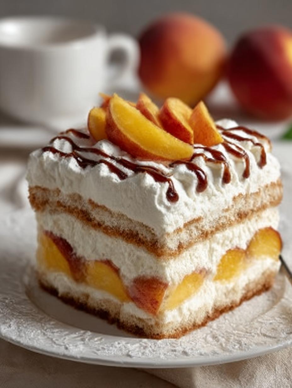 Peach Cream Summer Tiramisu
