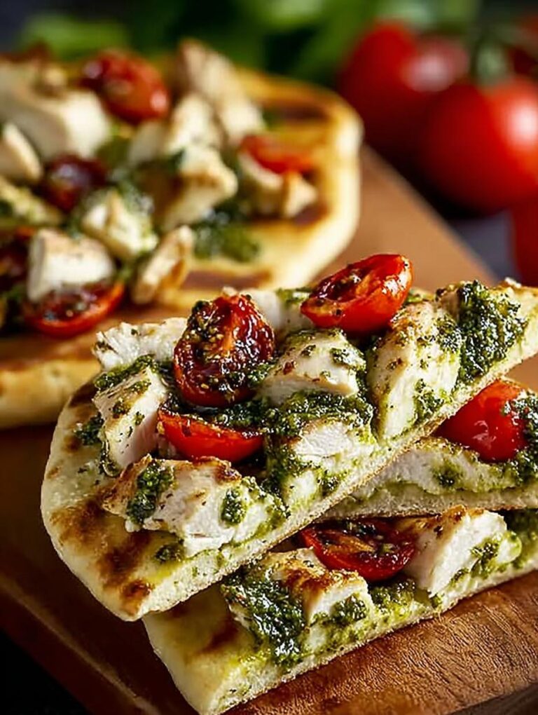 Pesto Chicken Flatbreads