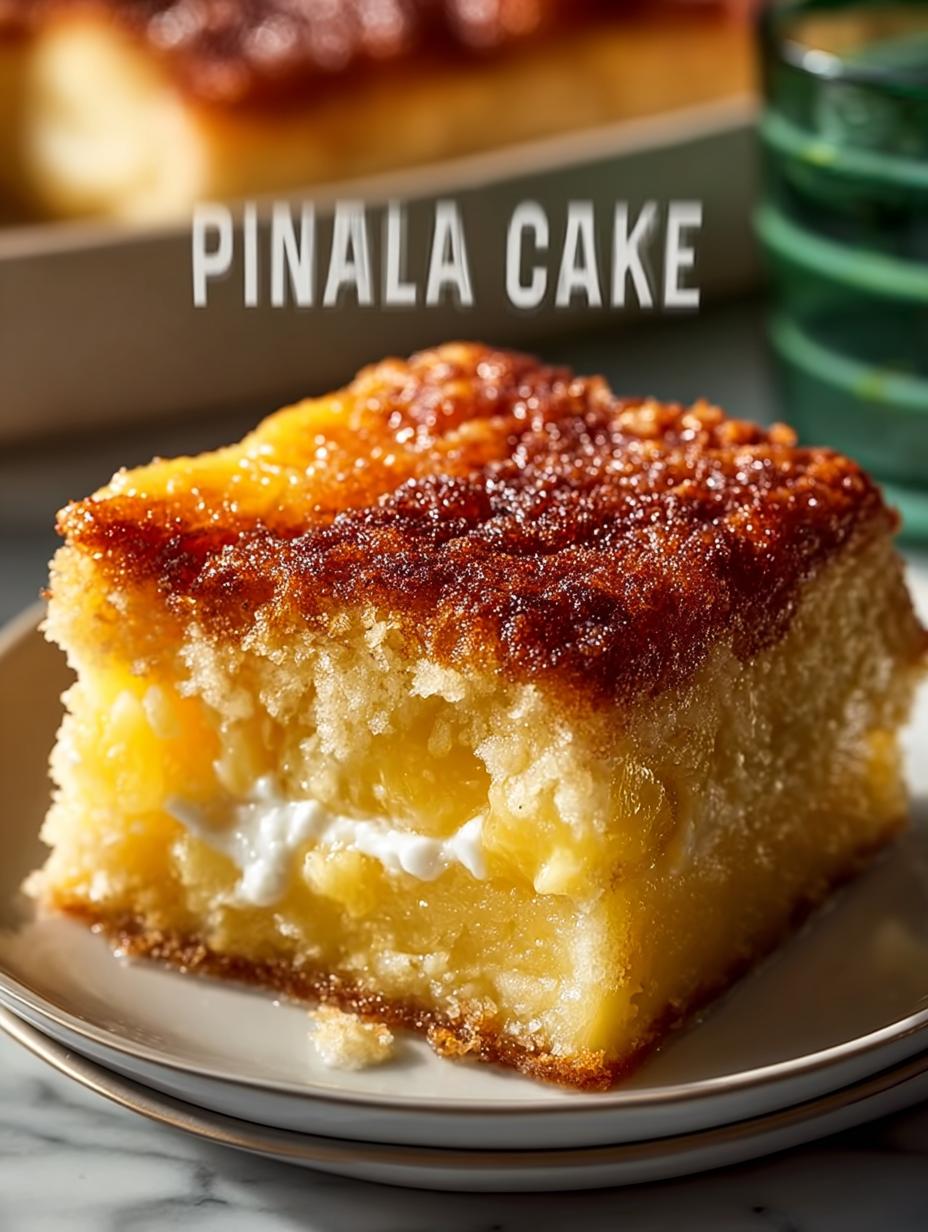 Irresistible Pina Colada Dump Cake fresh from the oven on a cooling rack