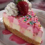 Pink Birthday Cheesecake Slice