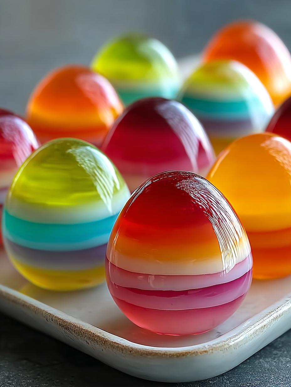 Rainbow Jello Easter Eggs